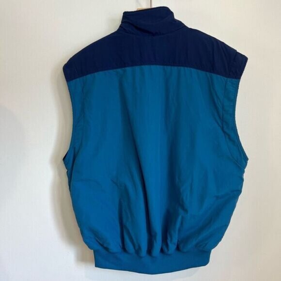 Vintage Louis Garneau Fleece Lined Nylon Blue Vest Jacket Zipper Hiking Biking M - Picture 5 of 15